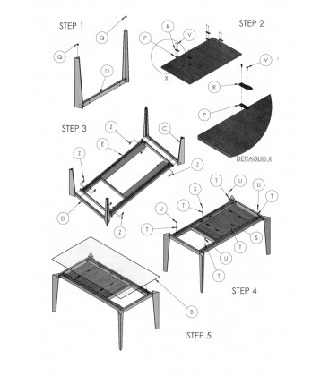 Tavolo vetro design moderno Tortora