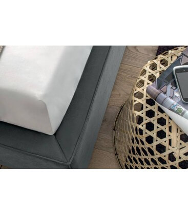 Letto contenitore imbottito testiera moderna minimal Emily Felis
