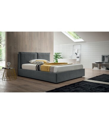 Letto contenitore imbottito testiera moderna minimal Emily Felis