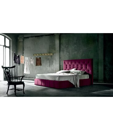 Letto contenitore testata imbottita 2 cuscini George Felis