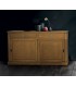 Credenza in Legno con Due Ante Scorrevoli Due Cassetti Rovere Nodato