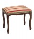Sgabello Pouff in legno noce scuro imbottito Rosso