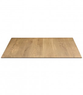Tavolo da Ristorante Base Quadrata in Ferro Piano Rovere Nodato
