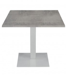 Tavolo da Ristorante Base Quadrata in Ferro Piano Rovere Nodato