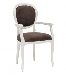 Poltroncina in legno bianco con seduta imbottita