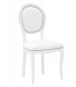 Sedia in legno Shabby Chic Imbottita Ecopelle Bianca
