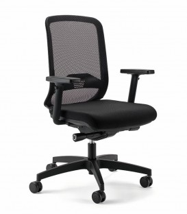 Sedia Nera con schienale alto da ufficio
