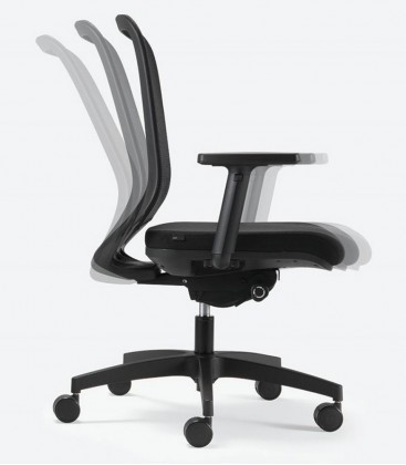 Sedia Nera con schienale alto da ufficio