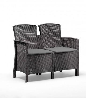 Salotto Set Sofà per Esterno Effetto Rattan in Polipropilene (4 Posti + Tavolino)