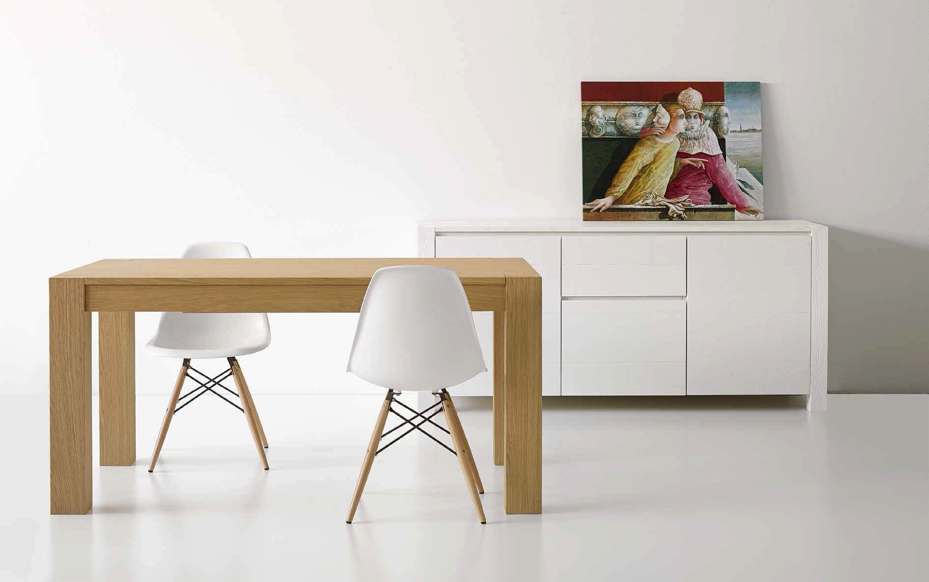 Tavolo rovere e sedia DSW Eames