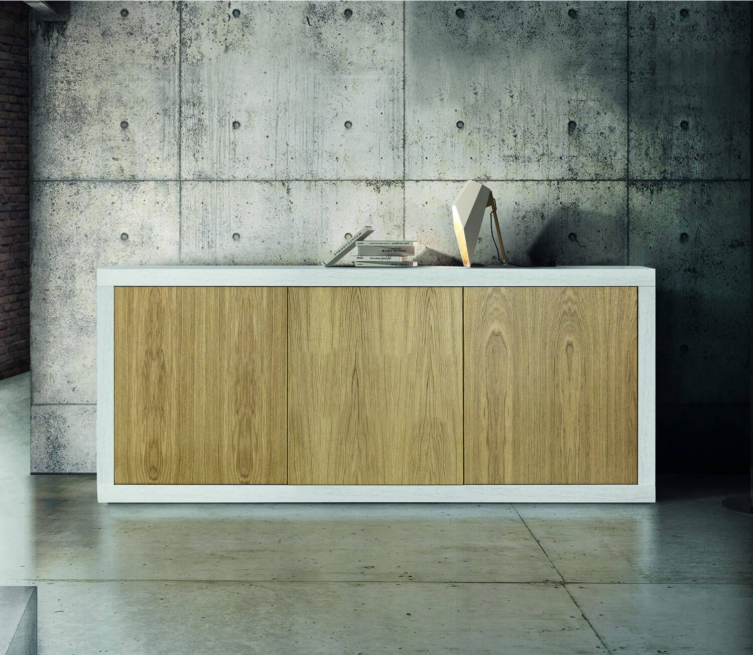 Madia 3 ante push pull bianco rovere