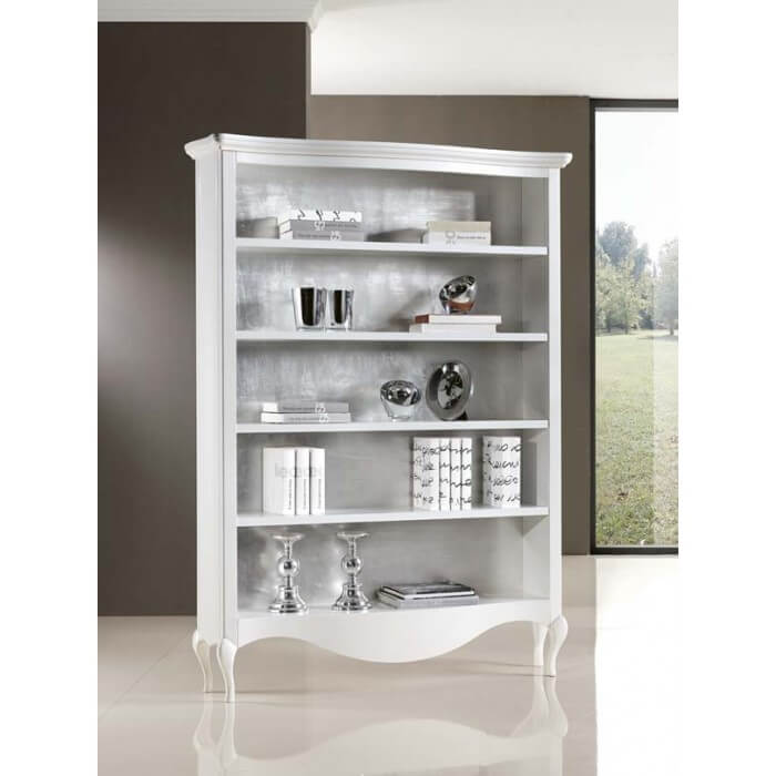 Libreria bombata classica laccata bianco