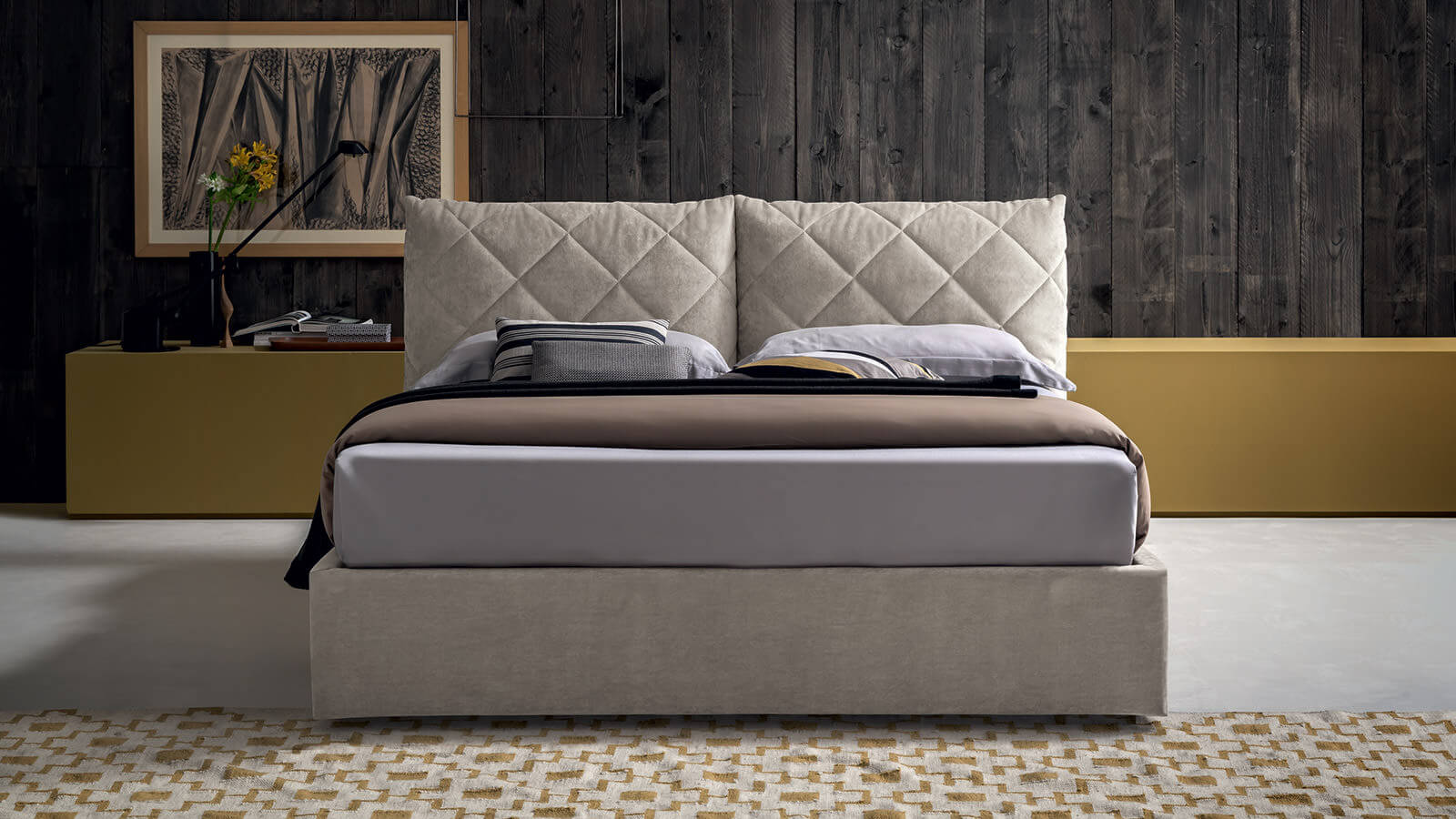 Letto contenitore design semplice classico Allen Felis