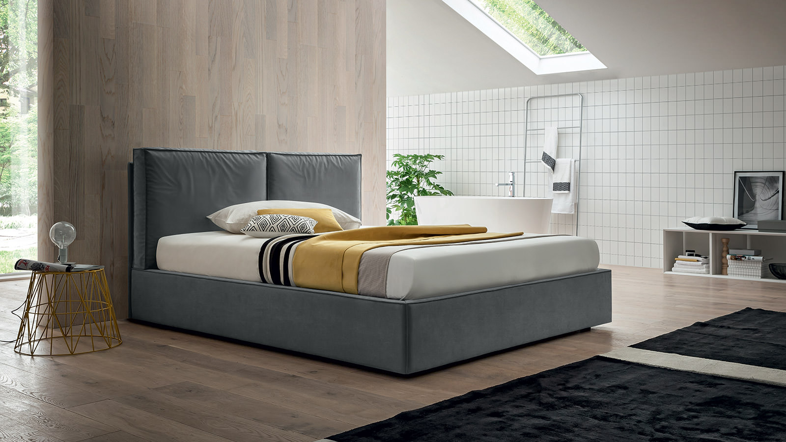 Letto contenitore design semplice George Felis