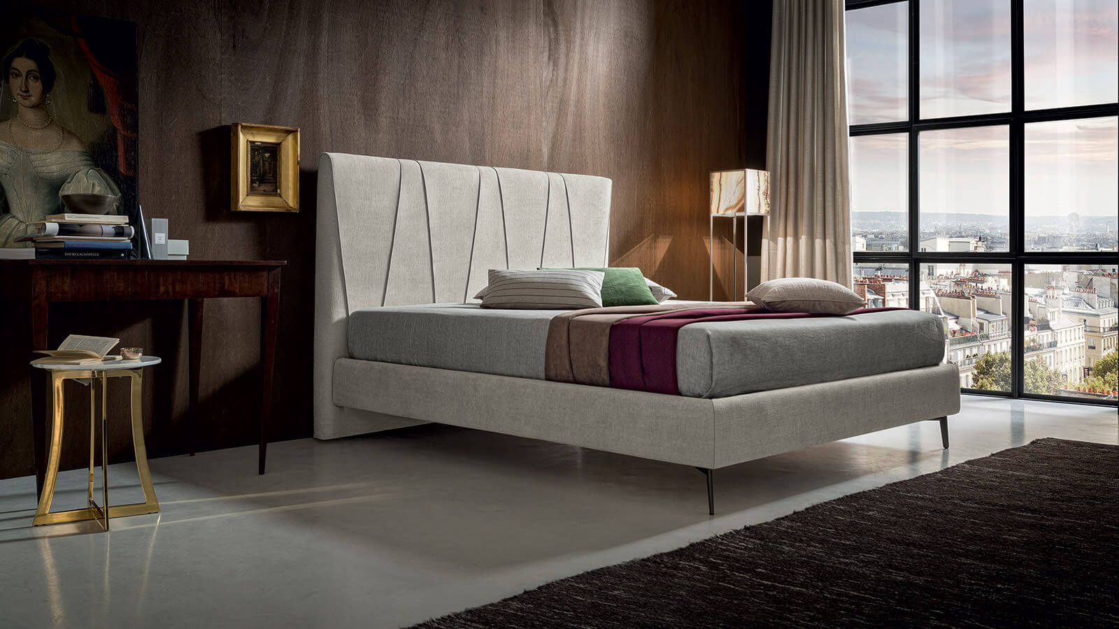 Letto testata imbottita decorata Julius Felis