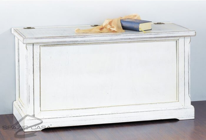 Cassapanca in legno bianco decò
